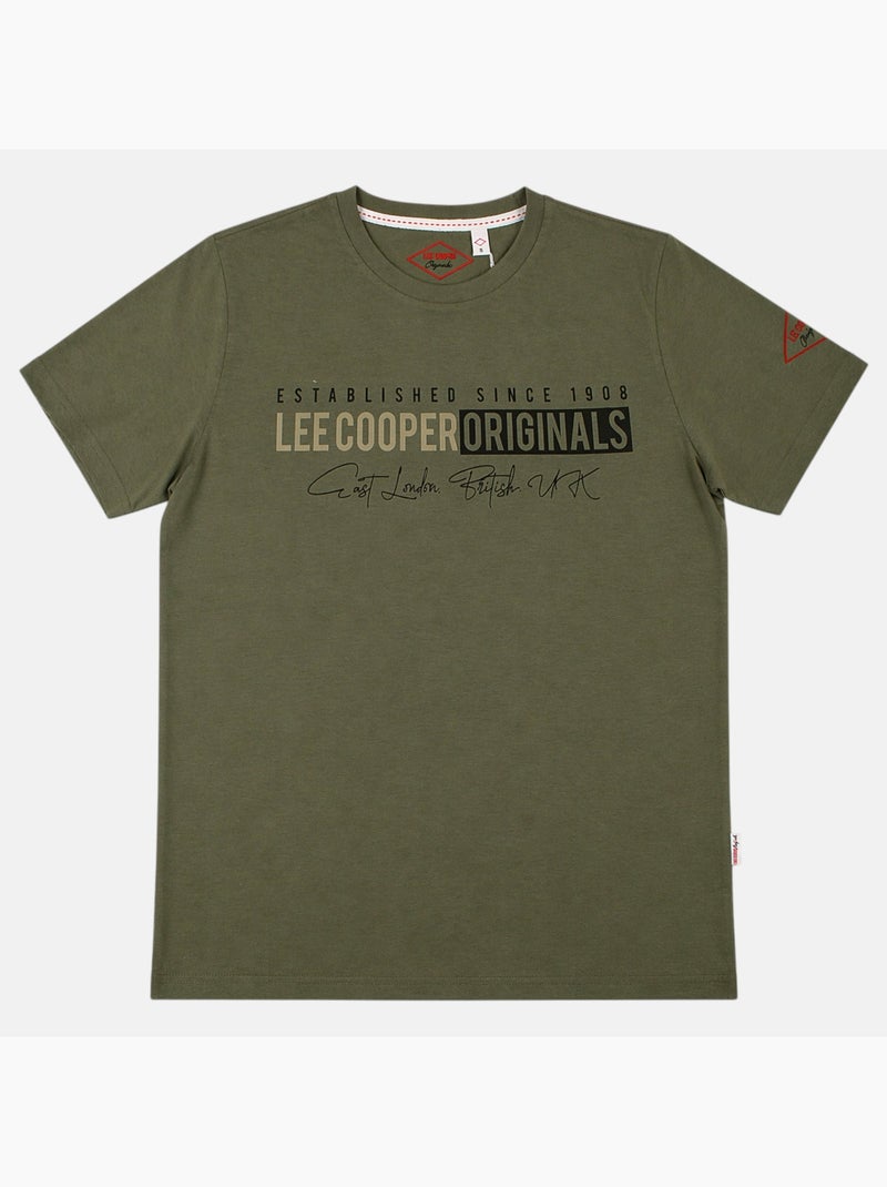 Lee Cooper - Camiseta masculina LEE COOPER de manga curta Cáqui - Kiabi