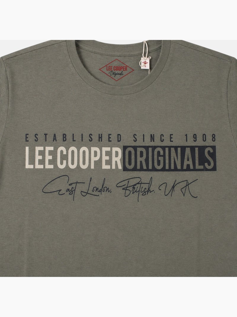 Lee Cooper - Camiseta masculina LEE COOPER de manga curta Cáqui - Kiabi
