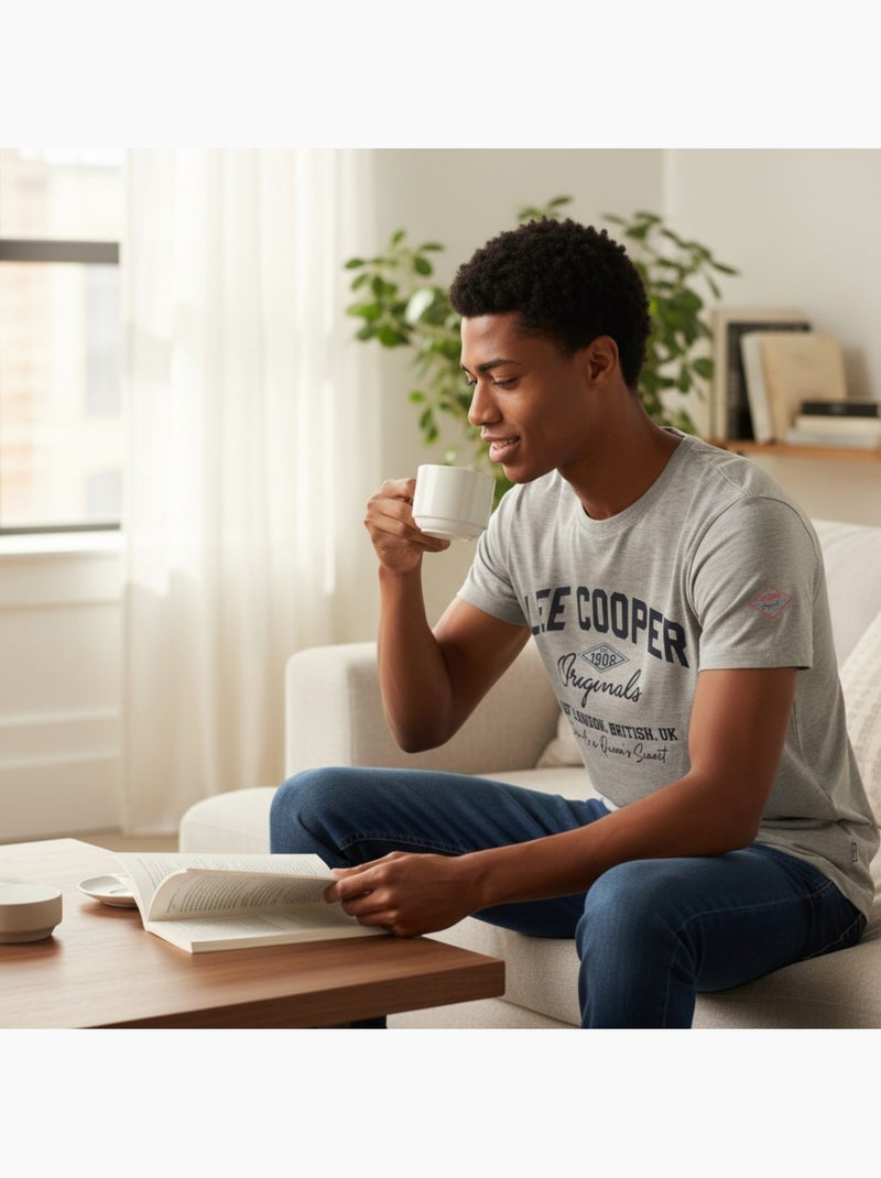 Lee Cooper - Camiseta masculina LEE COOPER de manga curta Cinza - Kiabi