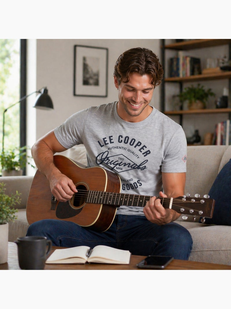 Lee Cooper - Camiseta masculina LEE COOPER de manga curta Cinza - Kiabi