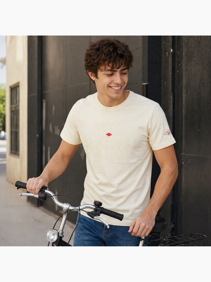 Lee Cooper - Camiseta masculina LEE COOPER de manga curta Ecru - Kiabi