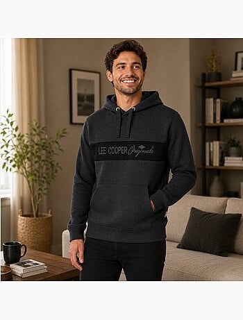 Lee cooper - camisola com capuz e cordão, bolso canguru