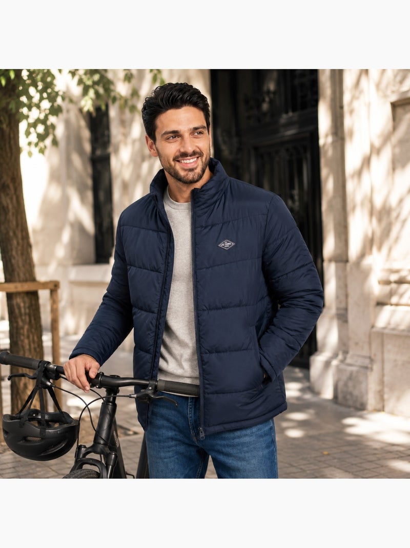 Lee cooper - casaco acolchoado de homem  gola alta Azul-marinho - Kiabi