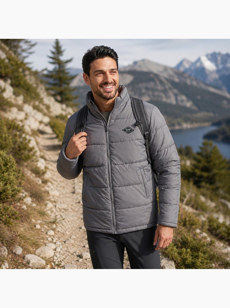Lee cooper - casaco acolchoado de homem  gola alta Cinza - Kiabi