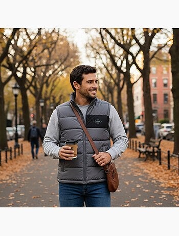 Lee cooper - colete acolchoado sem mangas para homem