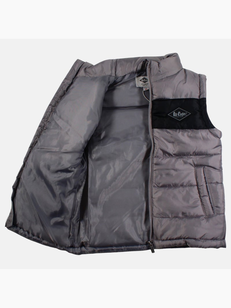 Lee Cooper - Colete acolchoado sem mangas para menino Cinza - Kiabi