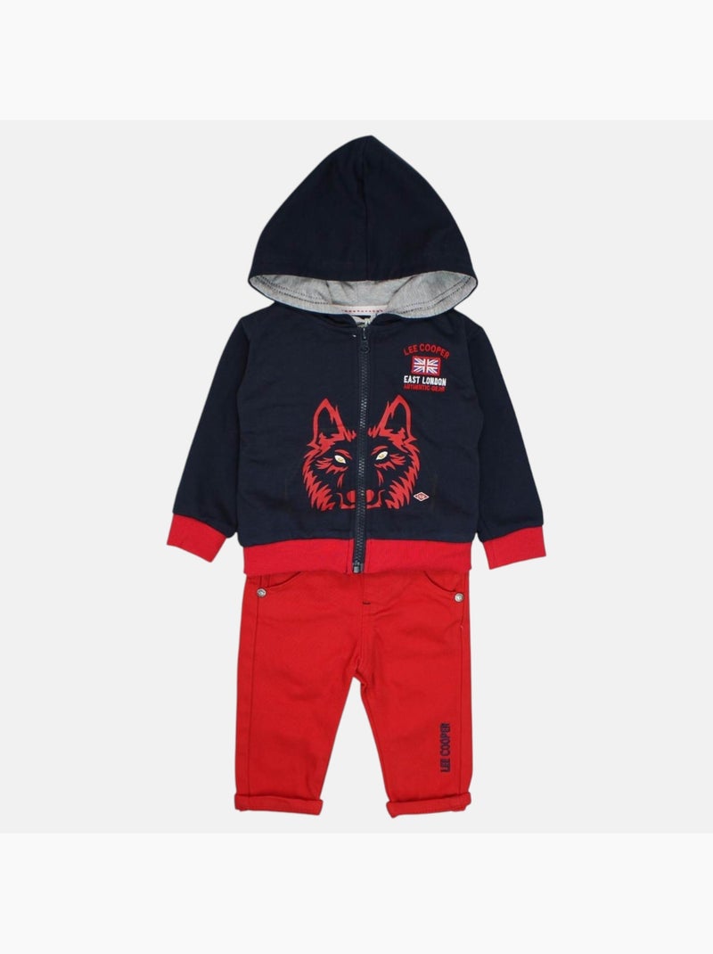 Lee Cooper - Conjunto bebé casaco com capuz e calças Azul - Kiabi