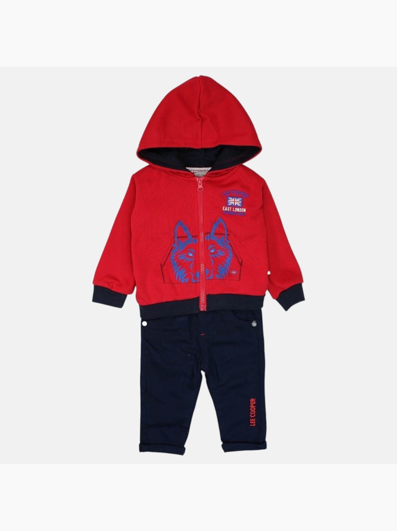Lee Cooper - Conjunto bebé casaco com capuz e calças Vermelho - Kiabi