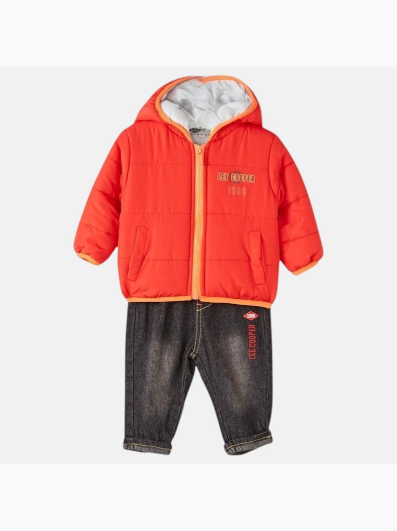 Lee Cooper - Conjunto bebé casaco com capuz e calças Vermelho - Kiabi