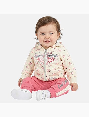 Lee Cooper - Conjunto bebé menina casaco com capuz e calças de jogging