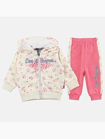 Lee Cooper - Conjunto bebé menina casaco com capuz e calças de jogging