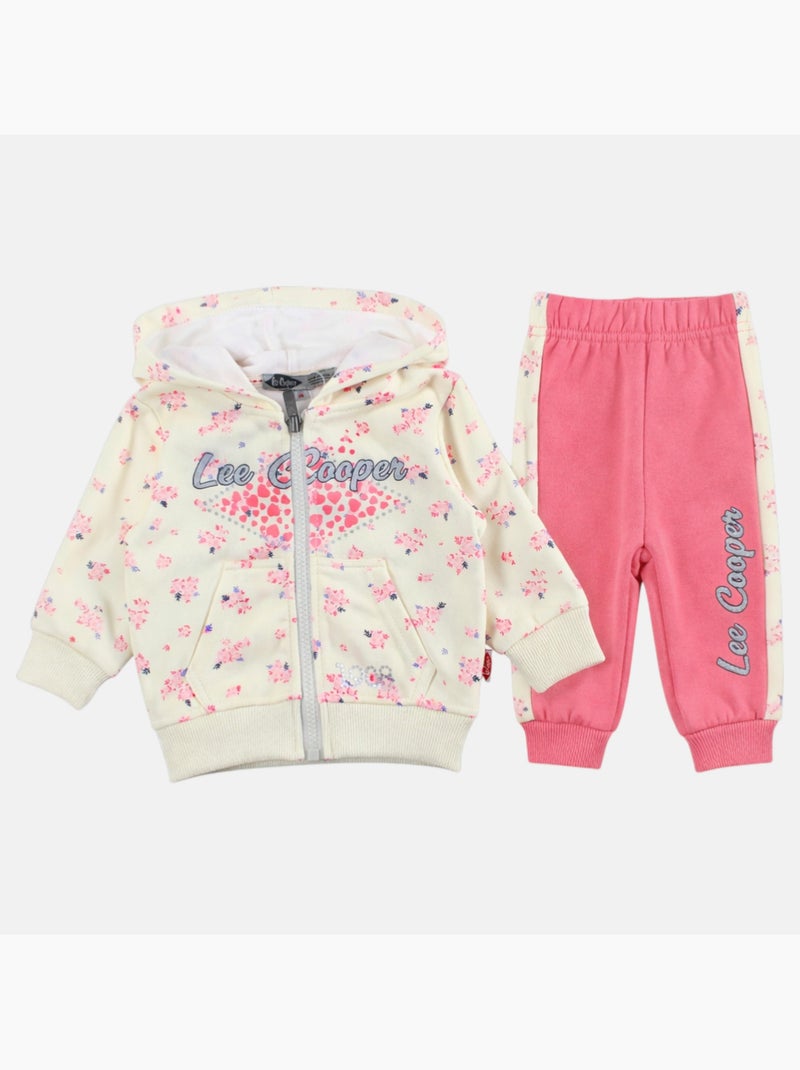 Lee Cooper - Conjunto bebé menina casaco com capuz e calças de jogging Amarelo - Kiabi