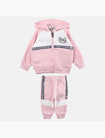 Lee Cooper - Conjunto bebé menina casaco com capuz e calças de jogging