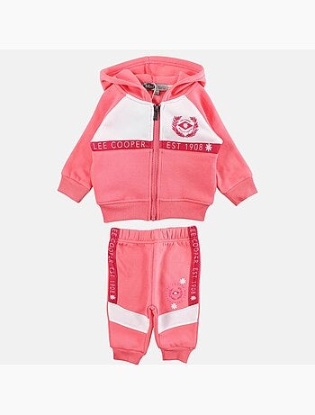 Lee Cooper - Conjunto bebé menina casaco com capuz e calças de jogging