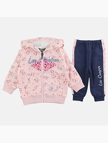 Lee Cooper - Conjunto bebé menina casaco com capuz e calças de jogging