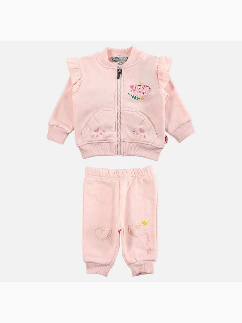 Lee Cooper - Conjunto bebé menina casaco e calças de jogging Rosa-claro - Kiabi