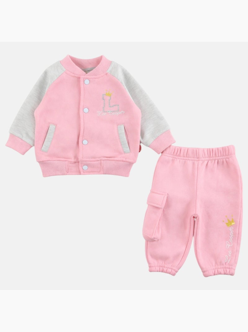 Lee Cooper - Conjunto bebé menina casaco e calças de jogging Rosa - Kiabi