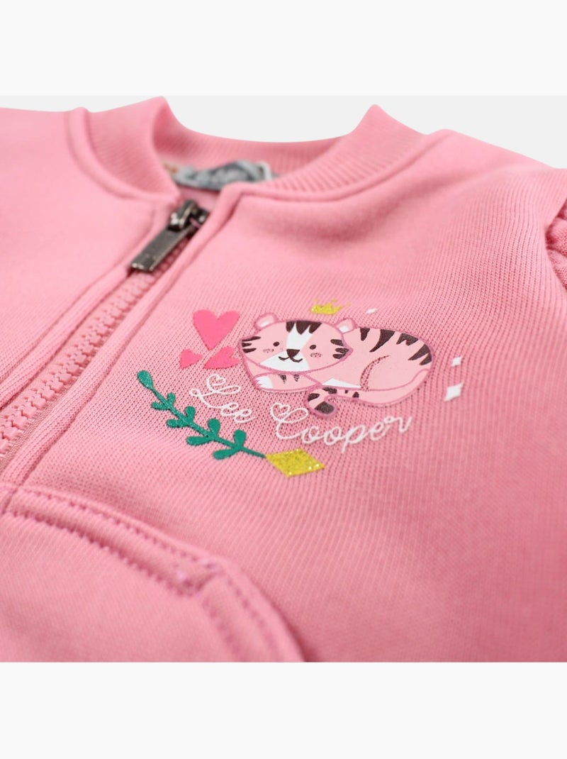 Lee Cooper - Conjunto bebé menina casaco e calças de jogging Rosa - Kiabi