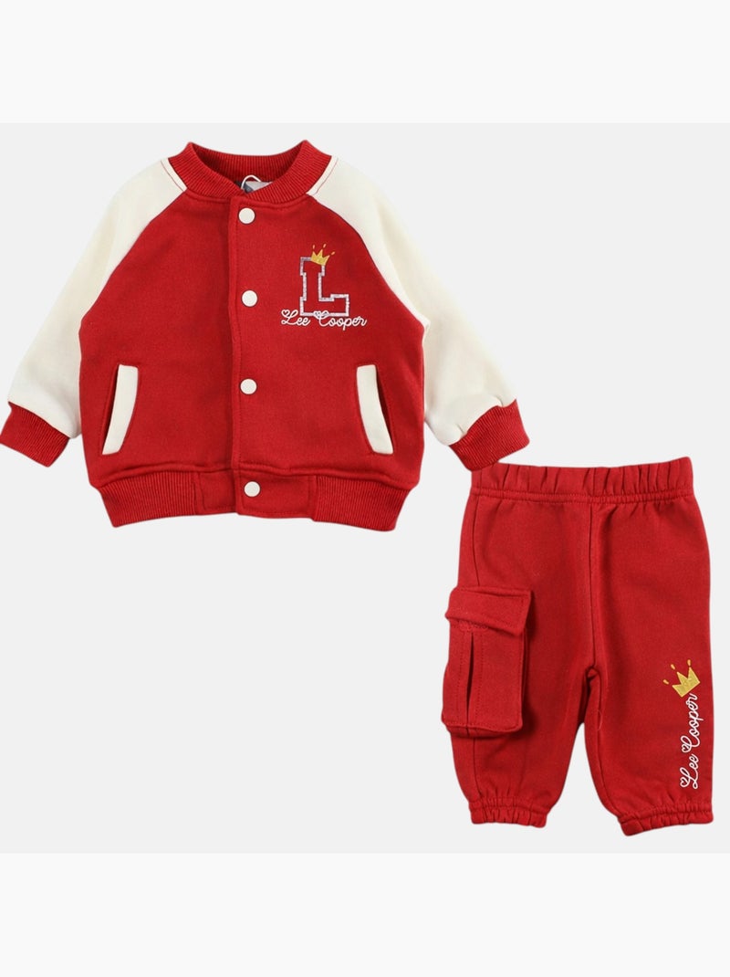 Lee Cooper - Conjunto bebé menina casaco e calças de jogging Vermelho - Kiabi