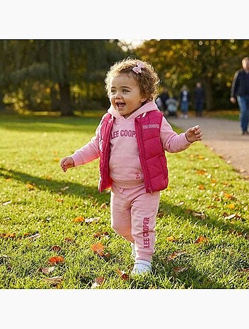 Lee Cooper - Conjunto bebé menina sweat com capuz e calças de jogging com casaco acolchoado