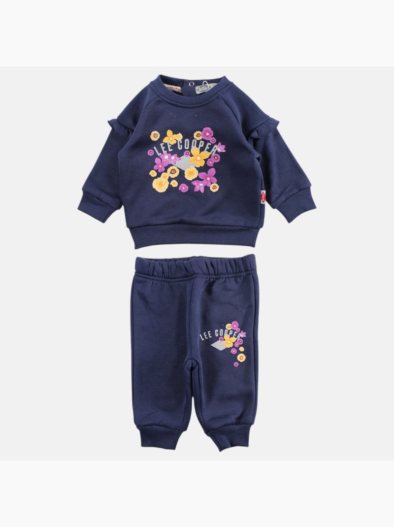 Lee Cooper - Conjunto bebé menina sweat e calças de jogging Azul-marinho - Kiabi