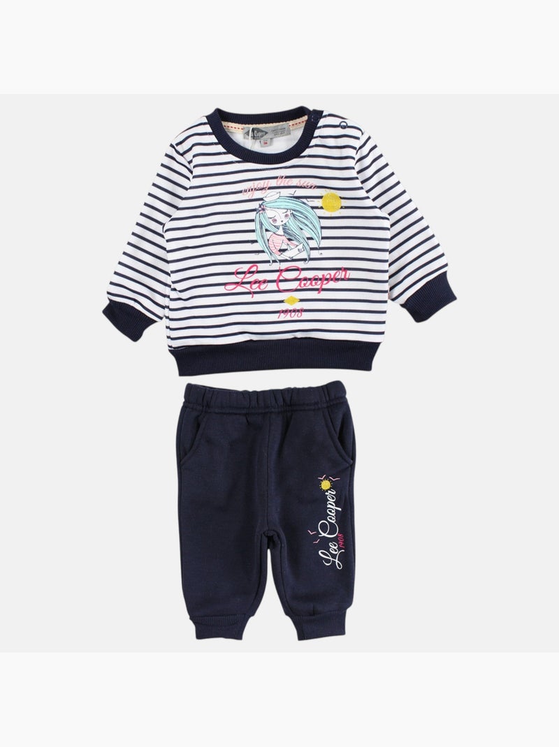Lee Cooper - Conjunto bebé menina sweat e calças de jogging Azul-marinho - Kiabi