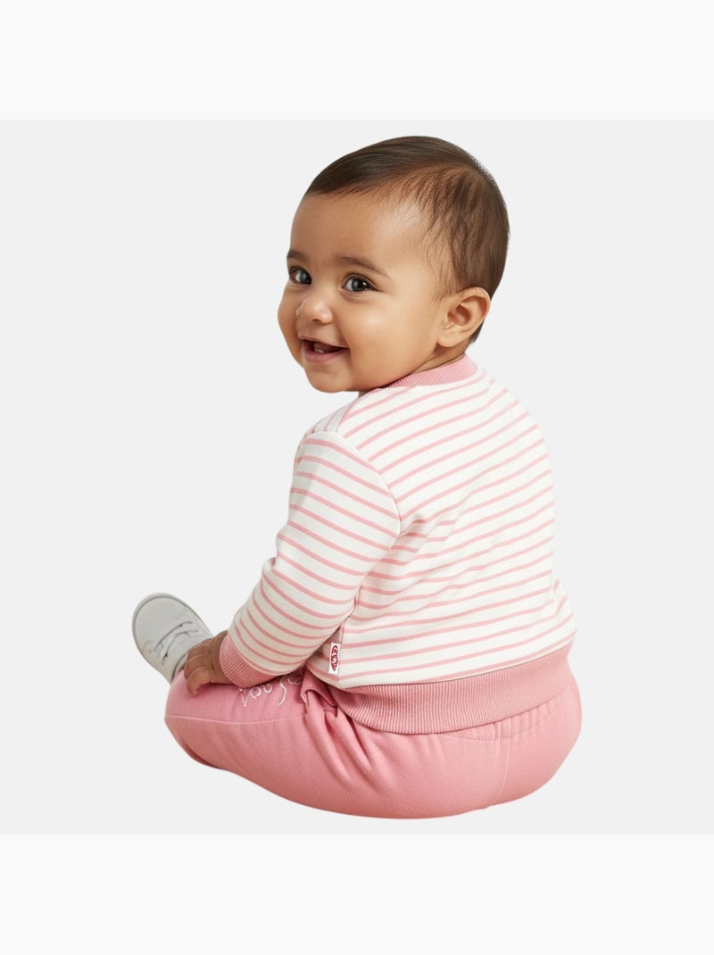 Lee Cooper - Conjunto bebé menina sweat e calças de jogging Rosa - Kiabi