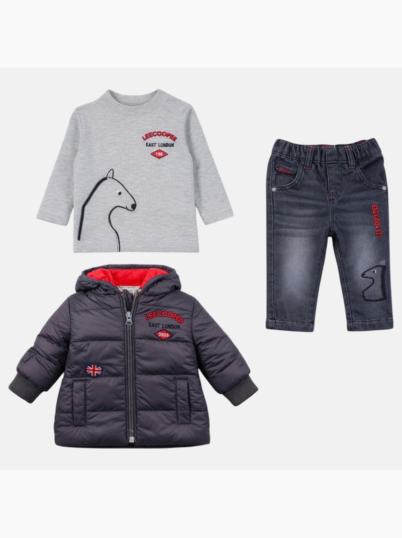 Lee Cooper - Conjunto  bebê menino Cinza - Kiabi