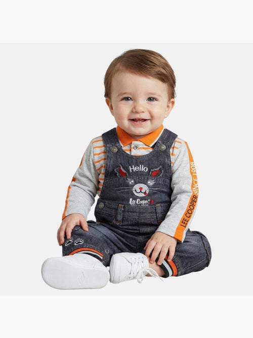 Lee Cooper - Conjunto bebé polo manga comprida com jardineiras - Kiabi Lee Cooper - Conjunto bebé polo manga comprida com jardineiras - Kiabi