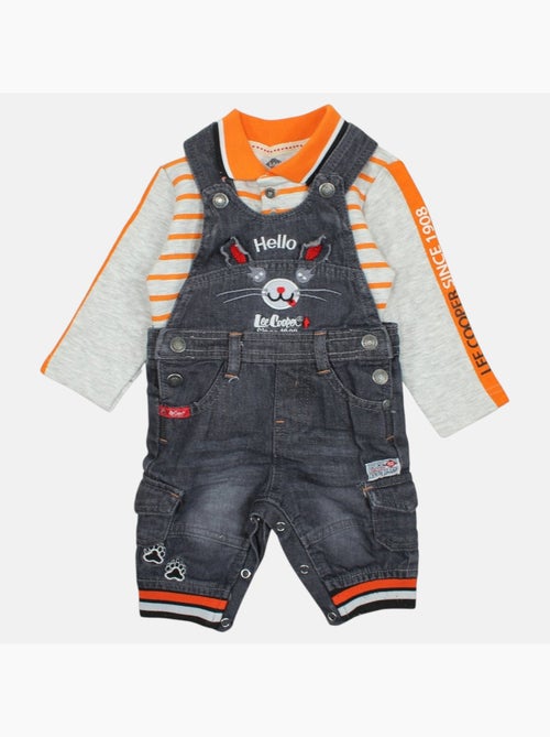 Lee Cooper - Conjunto bebé polo manga comprida com jardineiras - Kiabi Lee Cooper - Conjunto bebé polo manga comprida com jardineiras - Kiabi