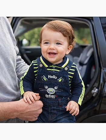 Lee Cooper - Conjunto bebé polo manga comprida com jardineiras