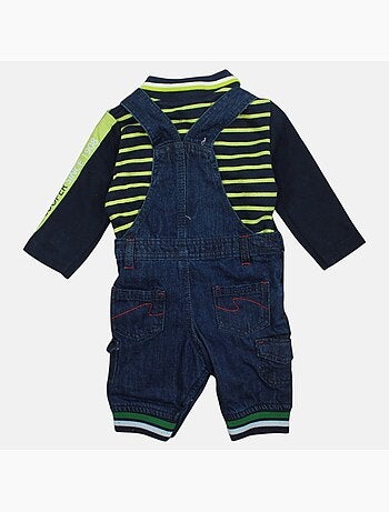 Lee Cooper - Conjunto bebé polo manga comprida com jardineiras