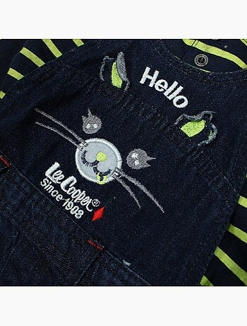 Lee Cooper - Conjunto bebé polo manga comprida com jardineiras