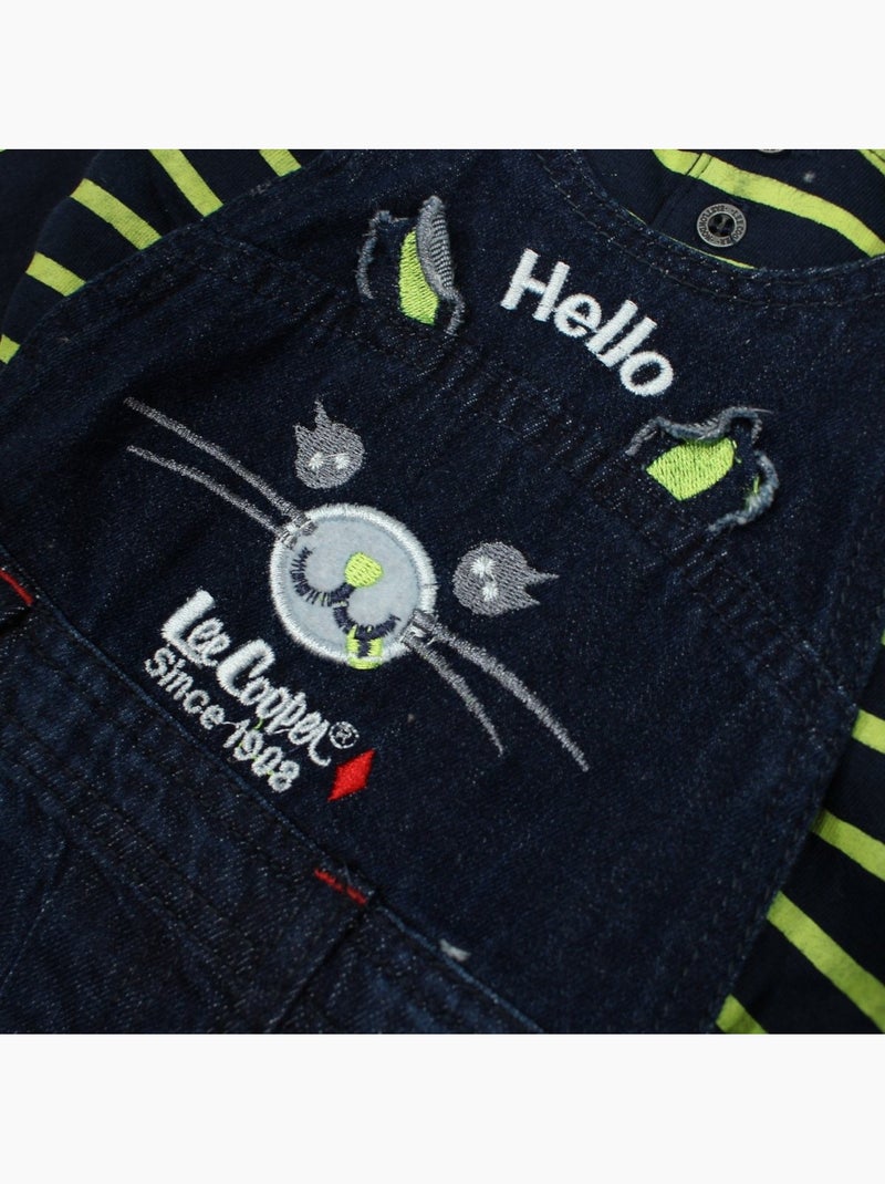 Lee Cooper - Conjunto bebé polo manga comprida com jardineiras Verde - Kiabi
