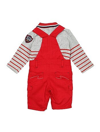 Lee Cooper - Conjunto bebé polo manga comprida com jardineiras