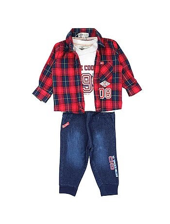 Lee Cooper - Conjunto bebé t-shirt com camisa e calças