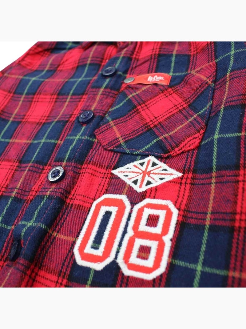 Lee Cooper - Conjunto bebé t-shirt com camisa e calças Vermelho - Kiabi