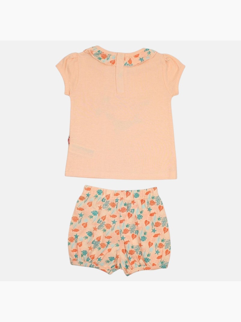 Lee Cooper - Conjunto bebé t-shirt e calção Laranja-coral - Kiabi
