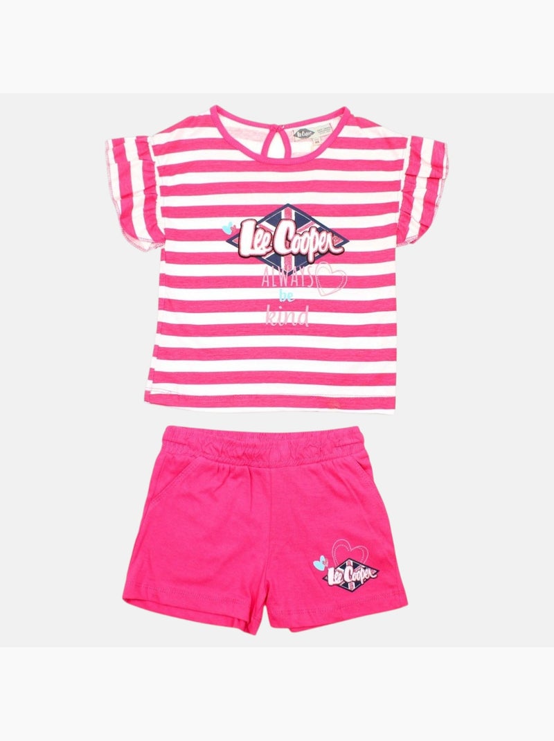Lee Cooper - Conjunto bebé t-shirt e calção Rosa - Kiabi