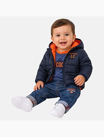 Lee Cooper - Conjunto bebé t-shirt manga comprida com casaco e calças
