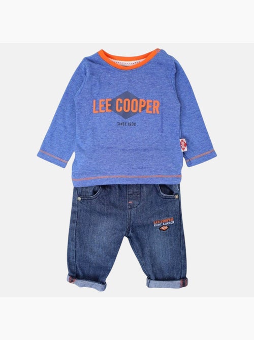 Lee Cooper - Conjunto bebé t-shirt manga comprida com casaco e calças - Kiabi Lee Cooper - Conjunto bebé t-shirt manga comprida com casaco e calças - Kiabi
