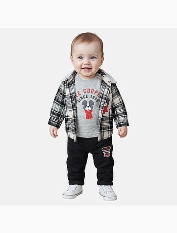 Lee cooper - conjunto bebé t-shirt manga comprida com casaco e calças