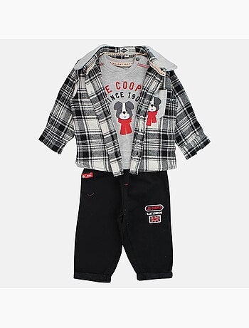 Lee Cooper - Conjunto bebé t-shirt manga comprida com casaco e calças