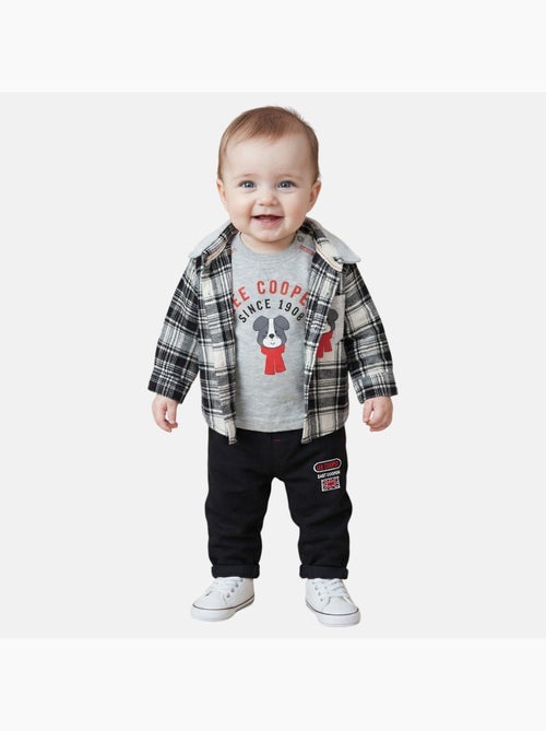 Lee cooper - conjunto bebé t-shirt manga comprida com casaco e calças - Kiabi Lee cooper - conjunto bebé t-shirt manga comprida com casaco e calças - Kiabi
