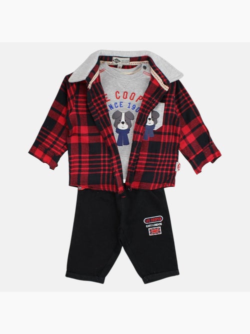 Lee cooper - conjunto bebé t-shirt manga comprida com casaco e calças - Kiabi Lee cooper - conjunto bebé t-shirt manga comprida com casaco e calças - Kiabi