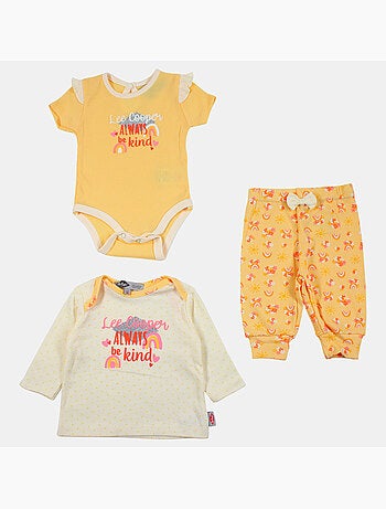 Lee Cooper - Conjunto body com t-shirt manga comprida e leggings bebé