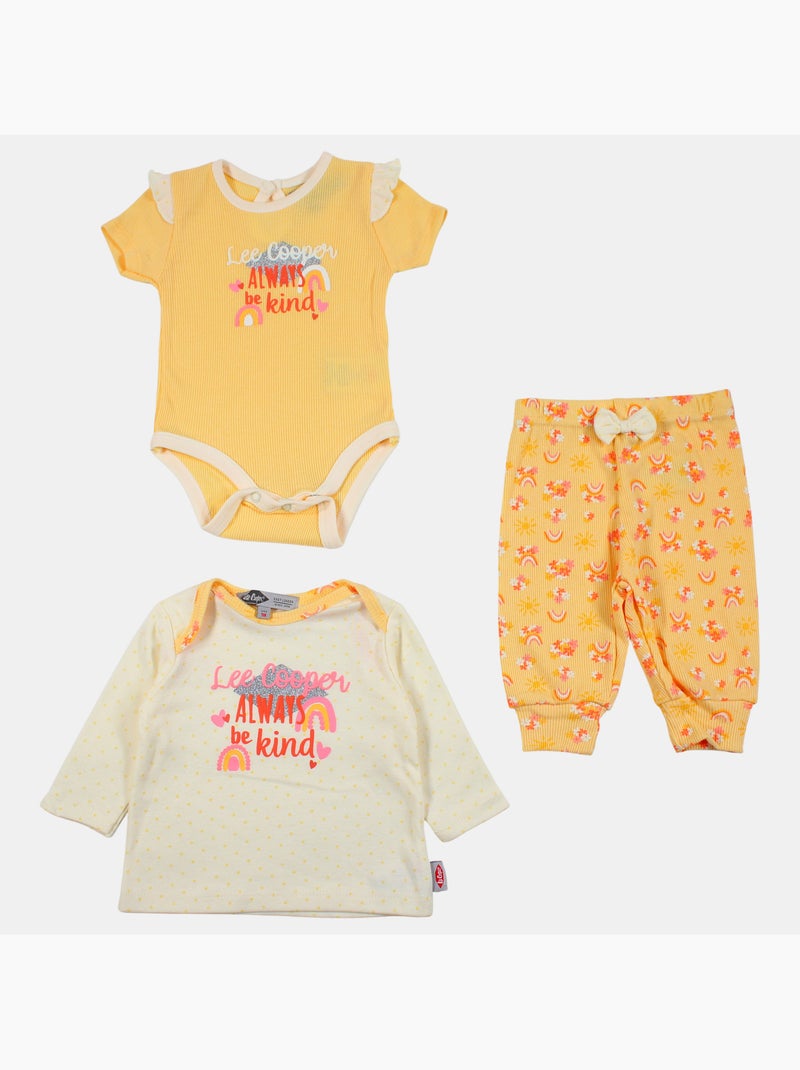 Lee Cooper - Conjunto body com t-shirt manga comprida e leggings bebé Branco - Kiabi