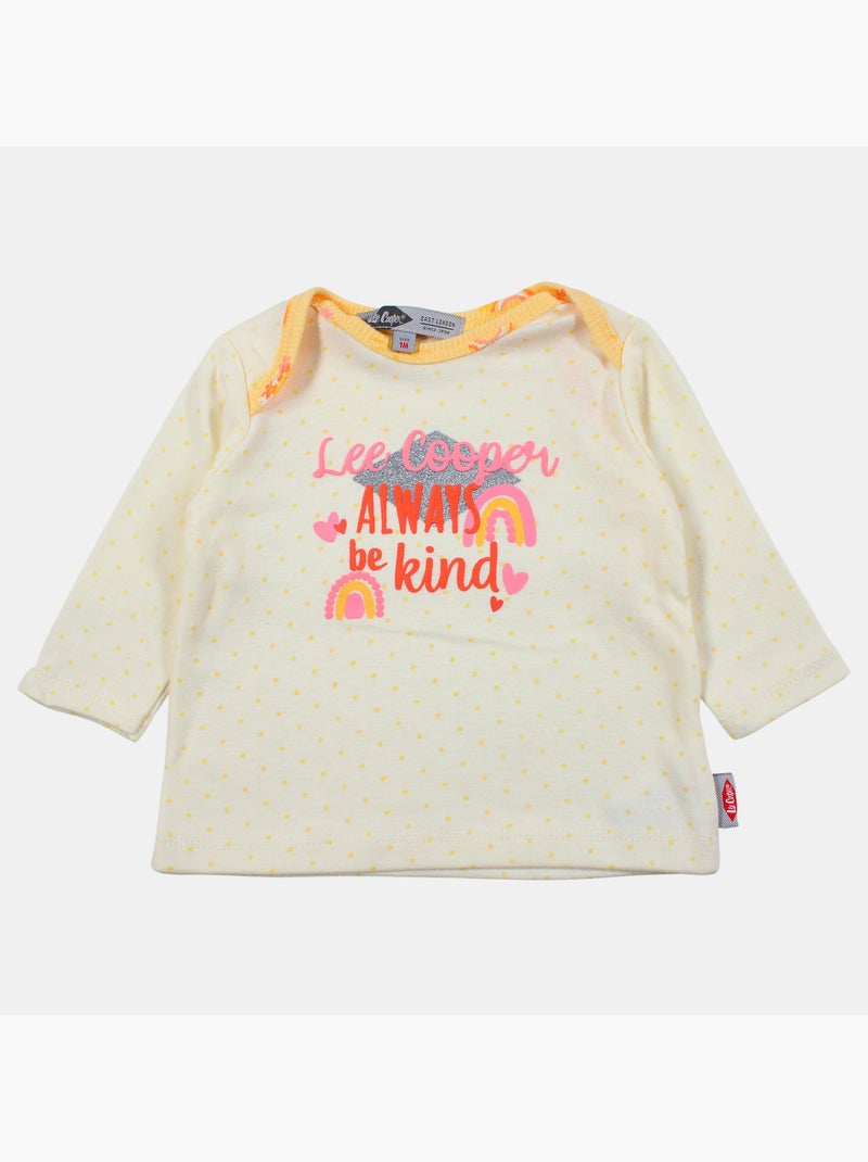 Lee Cooper - Conjunto body com t-shirt manga comprida e leggings bebé Branco - Kiabi