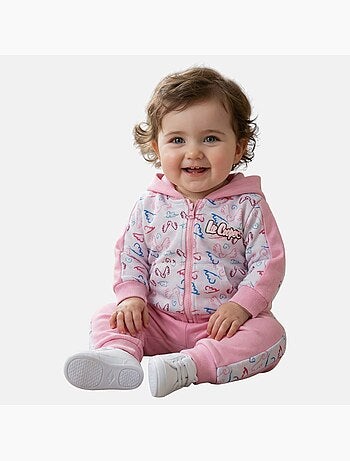 Lee Cooper - Conjunto casaco com capuz e calças jogging bebé menina