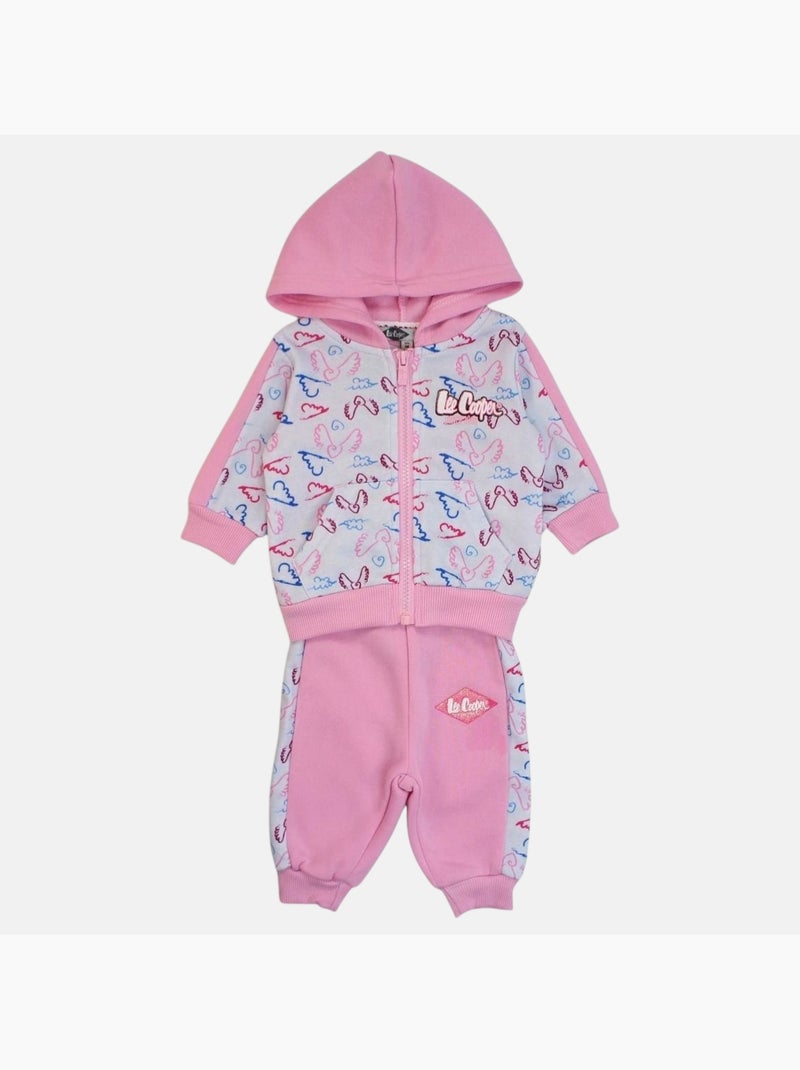 Lee Cooper - Conjunto casaco com capuz e calças jogging bebé menina Rosa - Kiabi